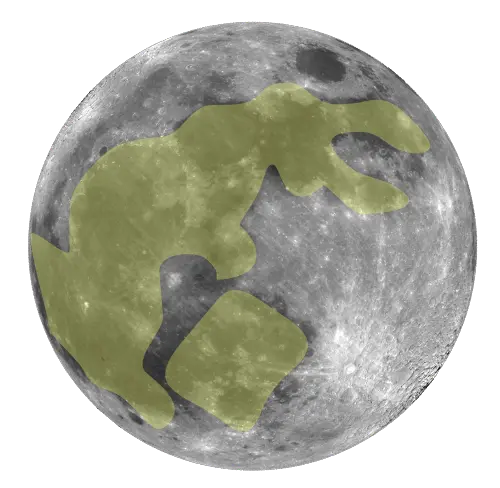 You can figure out the rabbit and the &ldquo;bowl&rdquo; it is working with. Personally, on the Moon, I see a face. 🌝 (via Wikipedia.org)